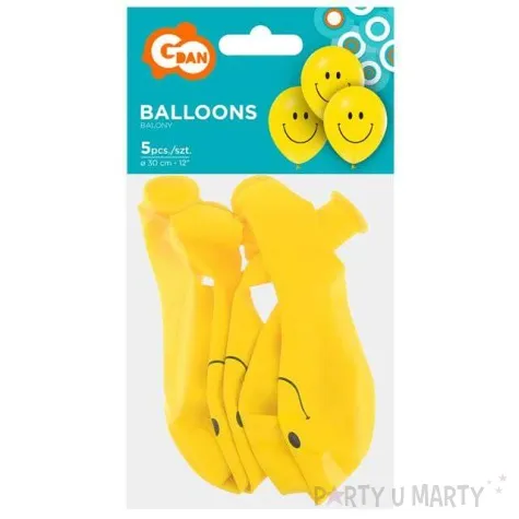 balon usmiech klasyczny zolty 12 5 szt