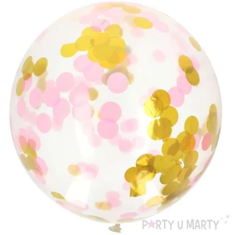 balon z konfetti classic zloto rozowe folat 24 orb