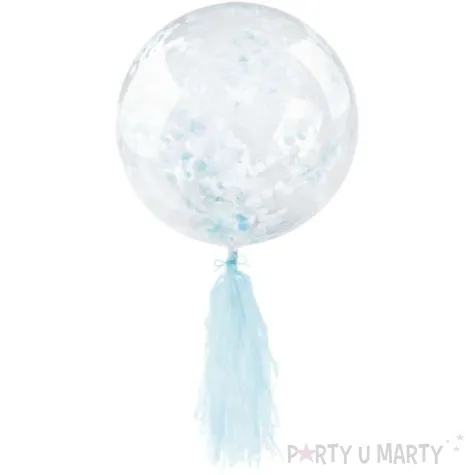 balon z konfetti fredzle niebieski transparentny arpex 18 orb