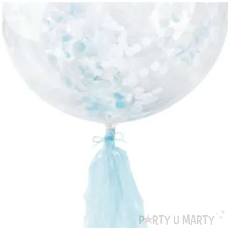 balon z konfetti fredzle niebieski transparentny arpex 18 orb