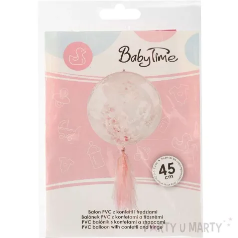 balon z konfetti fredzle roz transparentny arpex 18 orb