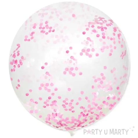 balon z konfetti gigant rozowe dekoracjepolska 36