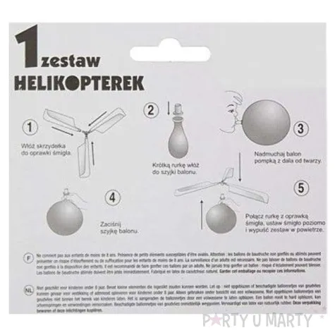 balon ze smigielkiem helikopter 1 kpl