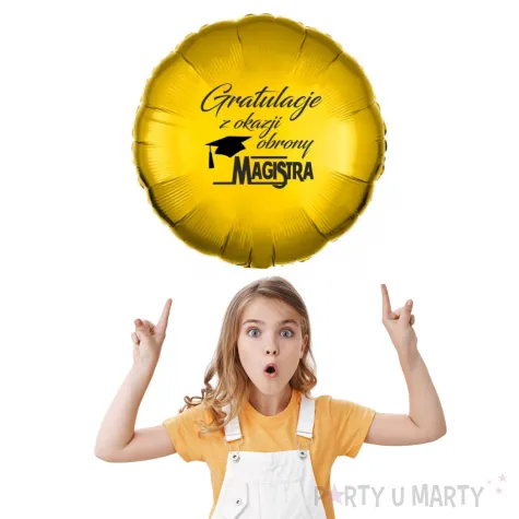 balon zloty gratulacje z okazji obrony magistra magisterka prezent