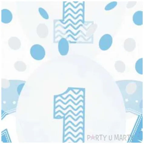 balony 1 urodziny bialo niebieskie partypal 12 6 szt