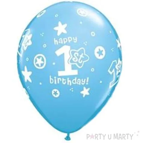 balony 1 urodziny niebieski pastel qualatex 11 25 szt