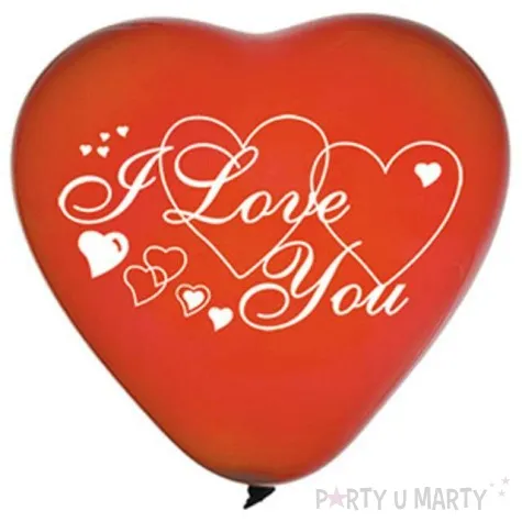 balony 10 serca gemar czerwone i love you 50 szt