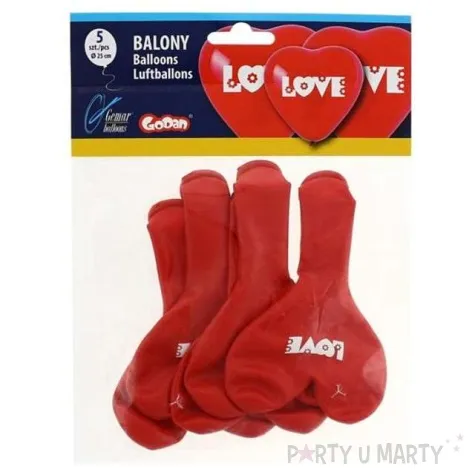 balony 10 serca gemar czerwone love 5 szt