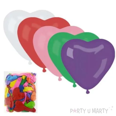 balony 10 serca pastel mix 100 szt