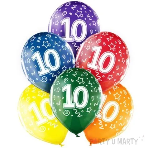 balony 10 urodziny mix belbal 12 6 szt