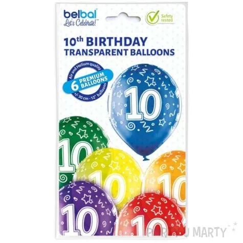 balony 10 urodziny mix belbal 12 6 szt