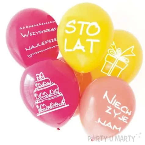 balony 10 urodziny mix pastel mix belbal 5 szt