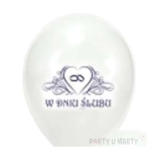 balony 10 w dniu slubu biale 50 szt