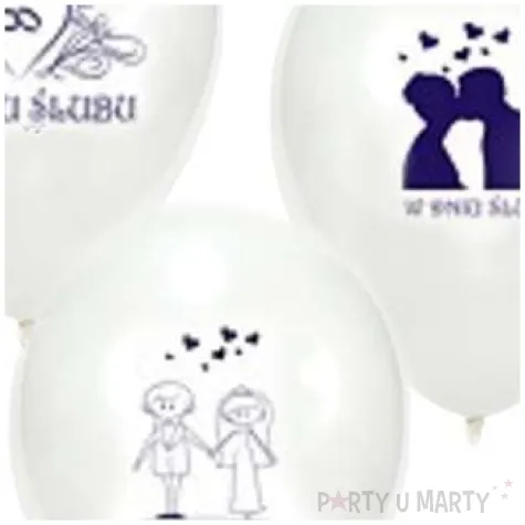 balony 10 w dniu slubu biale 50 szt