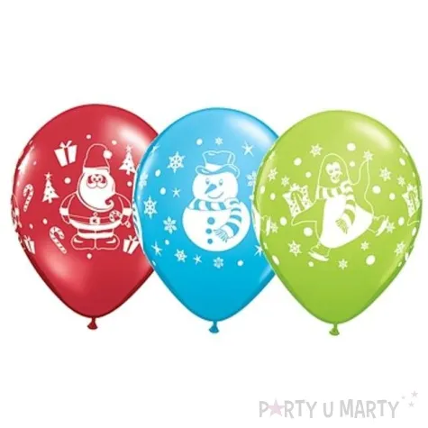 balony 11 balwanek pingwin i swiety mikolaj mix pastel 25 szt