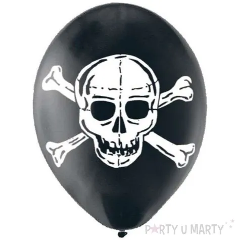 balony 11 czaszka czarne pastel 6 szt