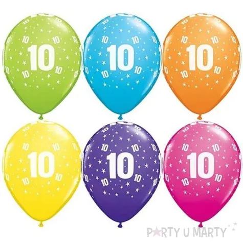 balony 11 liczba 10 qualatex pastel mix tropik 25 szt
