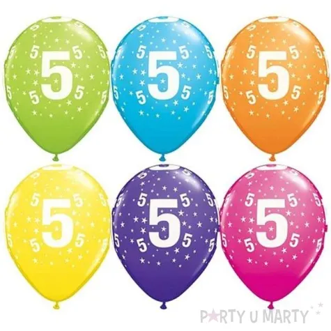 balony 11 liczba 5 qualatex pastel mix tropik 25 szt