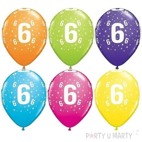balony 11 liczba 6 qualatex pastel mix tropik 25 szt