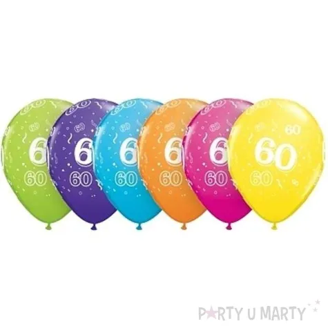 balony 11 liczba 60 qualatex pastel mix tropik 6 szt