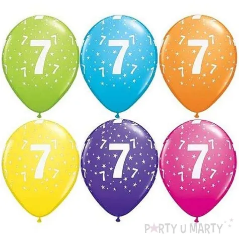 balony 11 liczba 7 qualatex pastel mix tropik 25 szt