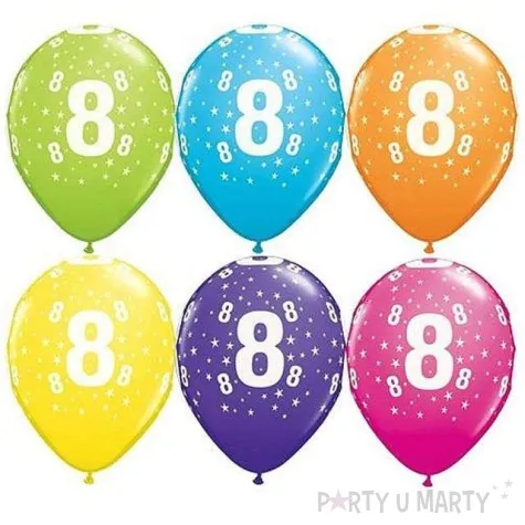 balony 11 liczba 8 qualatex pastel mix tropik 6 szt