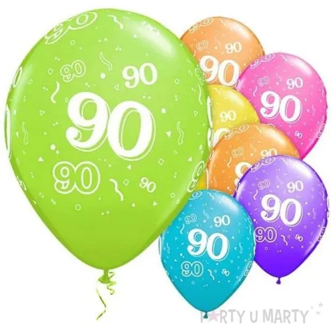 balony 11 liczba 90 qualatex pastel mix tropik 6 szt