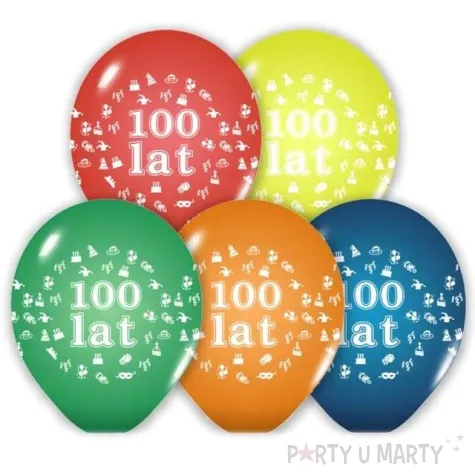 balony 12 100 lat belbal pastel mix 5 szt