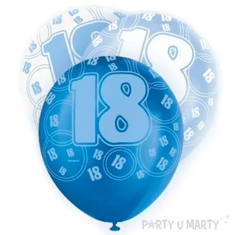 balony 12 18 blue unique pastel mix 6 szt