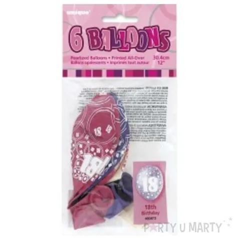 balony 12 18 pink unique pastel mix 6 szt