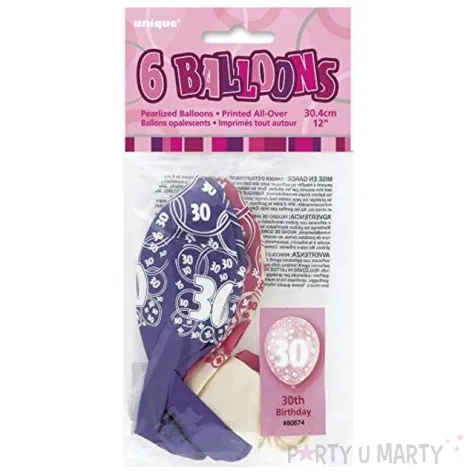 balony 12 30 pink unique pastel mix 6 szt