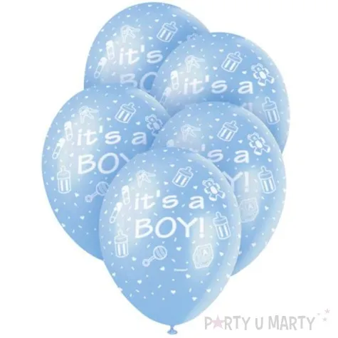 balony 12 baby shower its a boy blekitne 5 szt