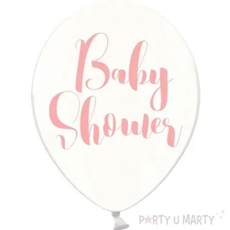 balony 12 baby shower rozowy strong crystal clear 6 szt