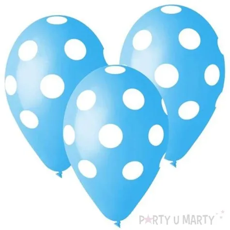 balony 12 grochy blekitne 5 szt