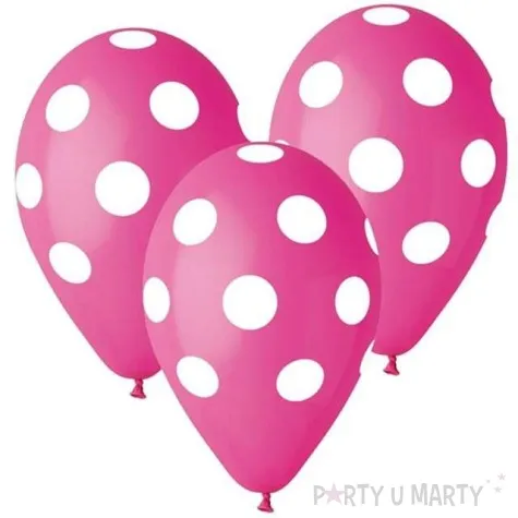 balony 12 grochy rozowe 5 szt