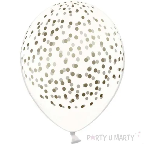 balony 12 kropki zlote strong crystal clear 50 szt