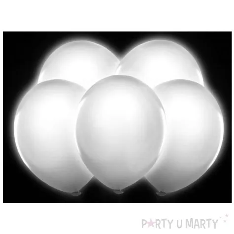 balony 12 led biale 5 szt
