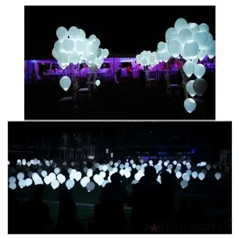 balony 12 led biale 5 szt