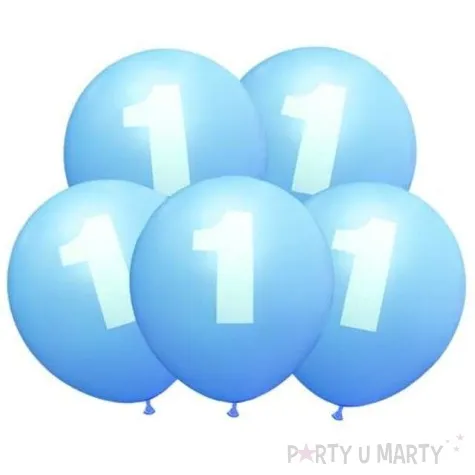 balony 12 liczba 1 niebieskie 5 szt