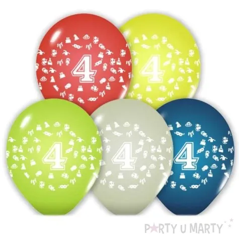 balony 12 liczba 4 belbal pastel mix 5 szt