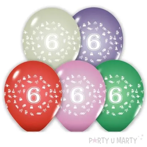 balony 12 liczba 6 belbal pastel mix 5 szt