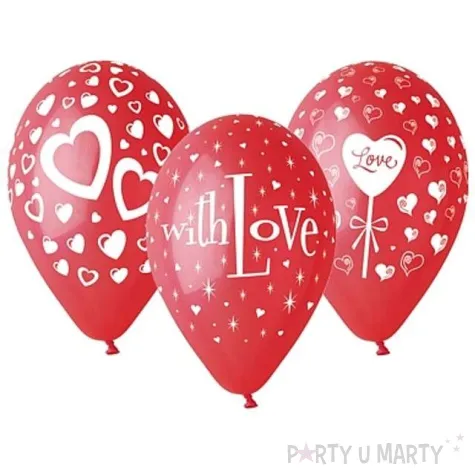 balony 12 love gemar czerwone 25 szt