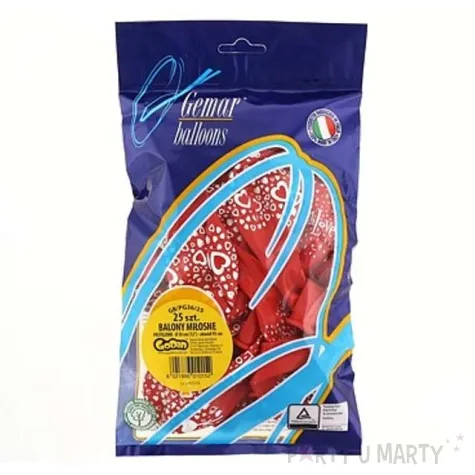 balony 12 love gemar czerwone 25 szt