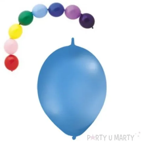 balony 12 metalik z lacznikiem globos niebieskie 100 szt
