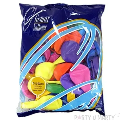 balony 12 pastel gemar mix 100 szt