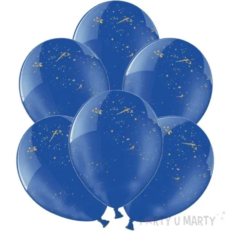 balony 12 plamki strong crystal blue 6 szt