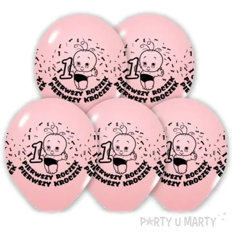 balony 12 roczek belbal rozowe 5 szt