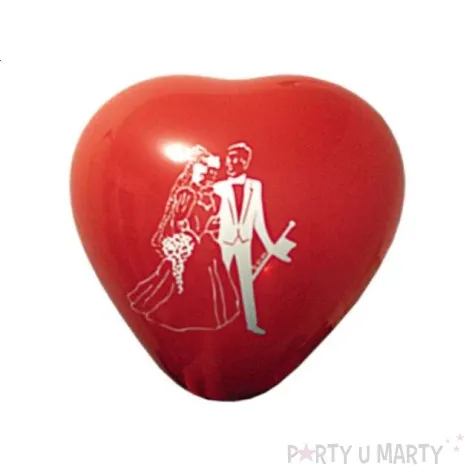 balony 12 serca czerwone mloda para 6 szt