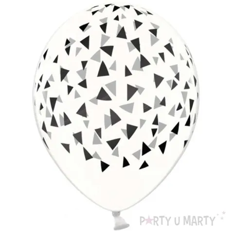 balony 12 trojkaty czarne strong crystal clear 6 szt