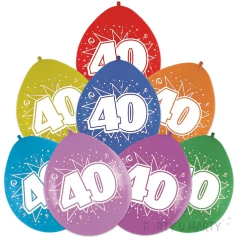 balony 12 urodziny 40 folat mix pastel 8 szt